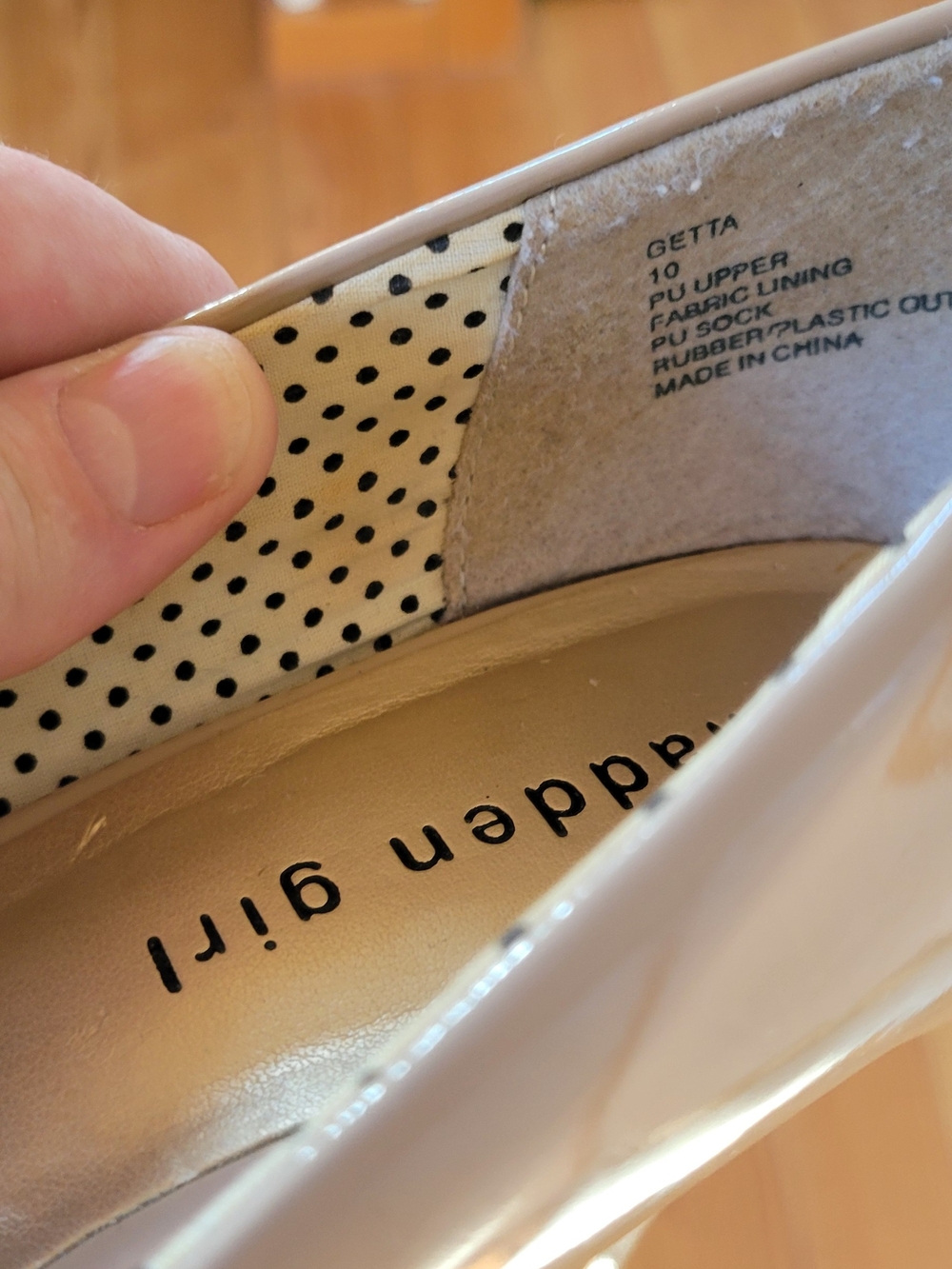 Madden Girl "Getta" Nude Patent Platform Pumps - Picture 4 of 8
